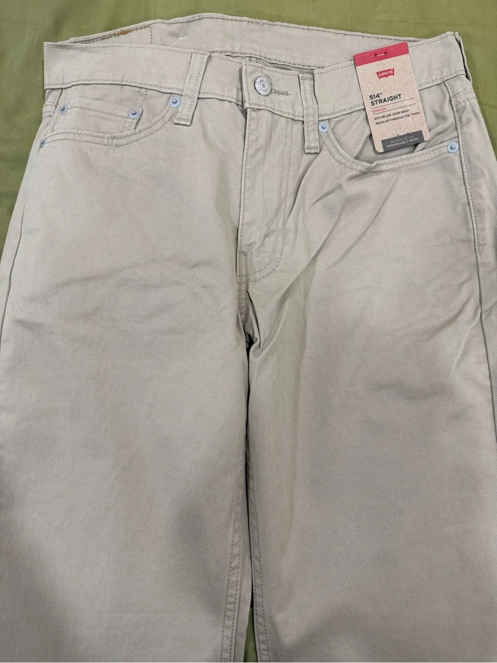 Levi's 514 Men's Straight Fit Jeans in Beige/Tan, Size 30 x 29